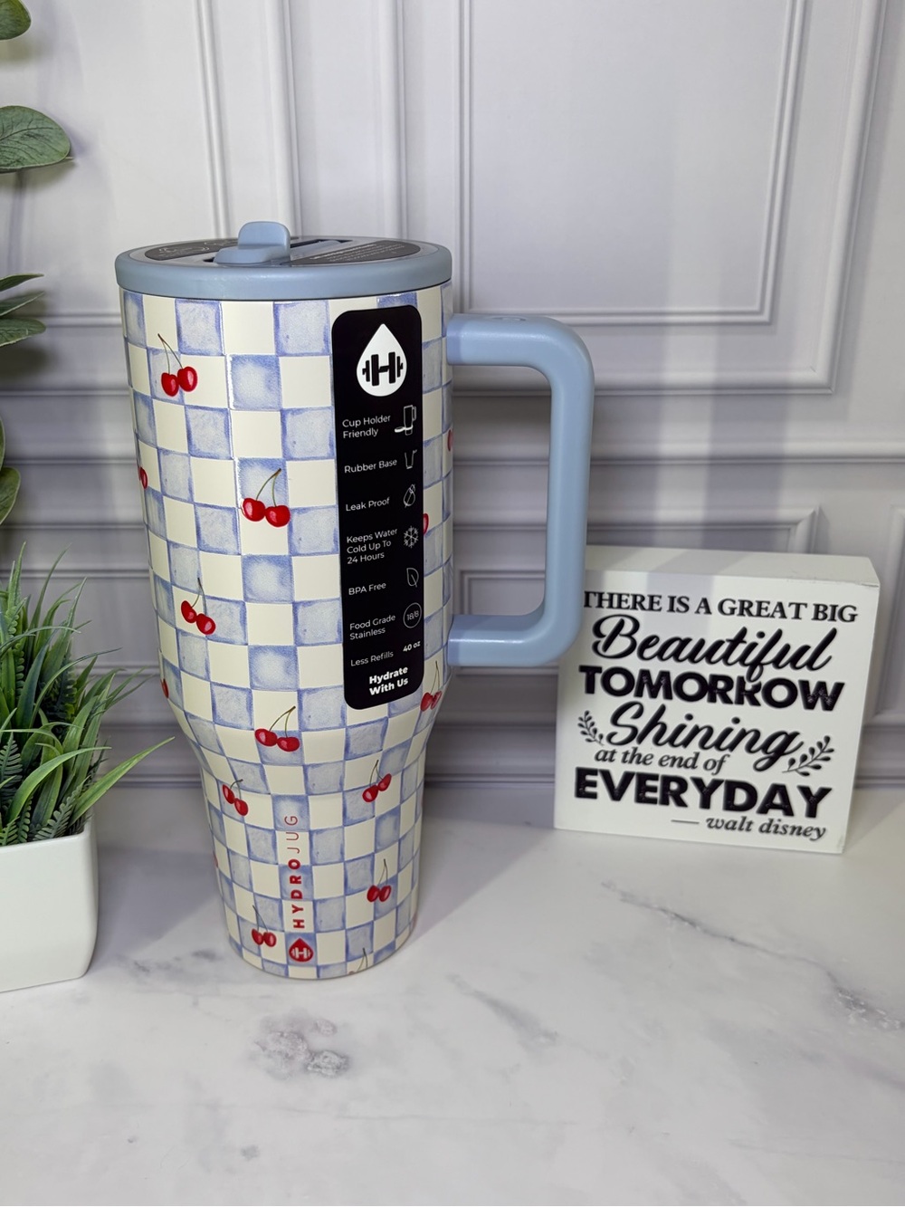HydroJug x Acta Cherry Checkers 40oz Traveler BNWT